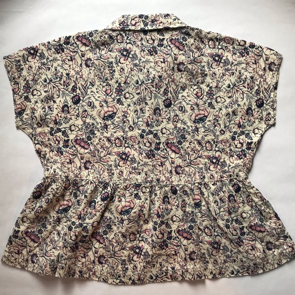 Rachel Zoe Floral Linen Peplum Blouse - Picture 2 of 8